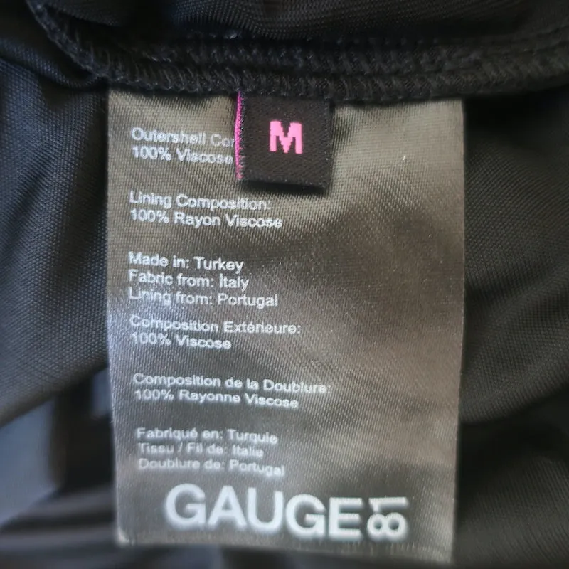 GAUGE81 Bauska Combinaison à col drapé en jersey noir Taille Moyenne NEUF