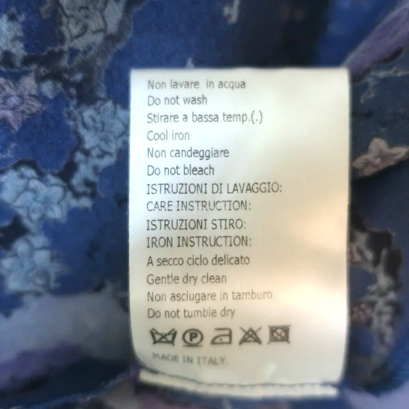 Giambattista Valli Haut trapèze sans manches Navy/Purple Imprimé floral en mousseline Taille 38