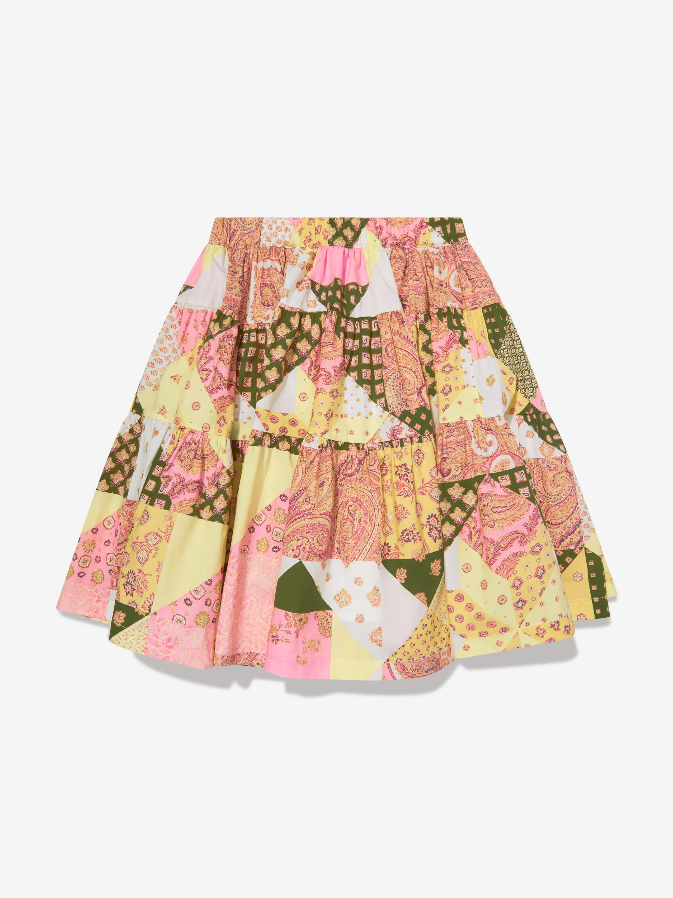 Jupe patchwork Paisley pour filles en rose