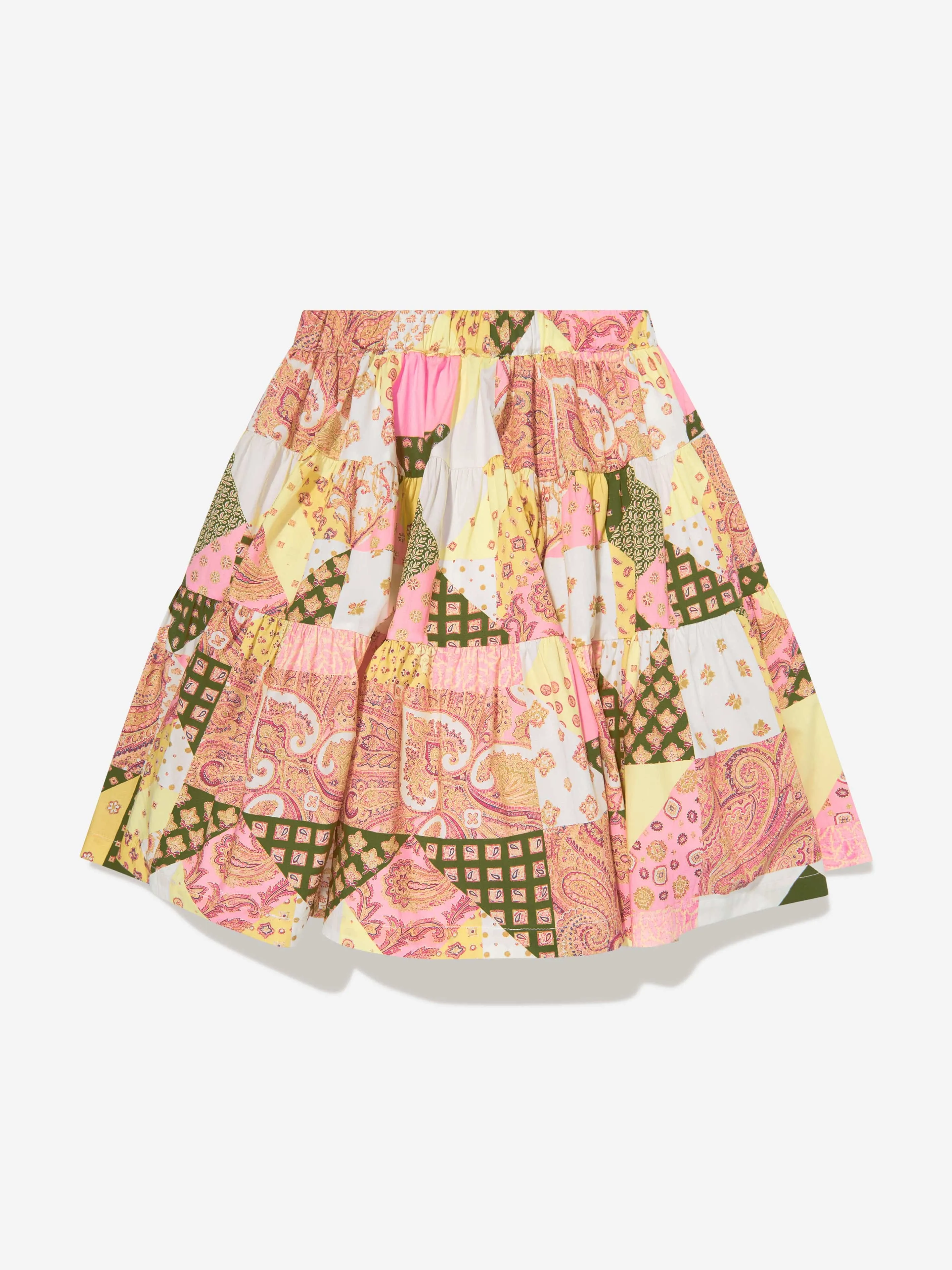 Jupe patchwork Paisley pour filles en rose