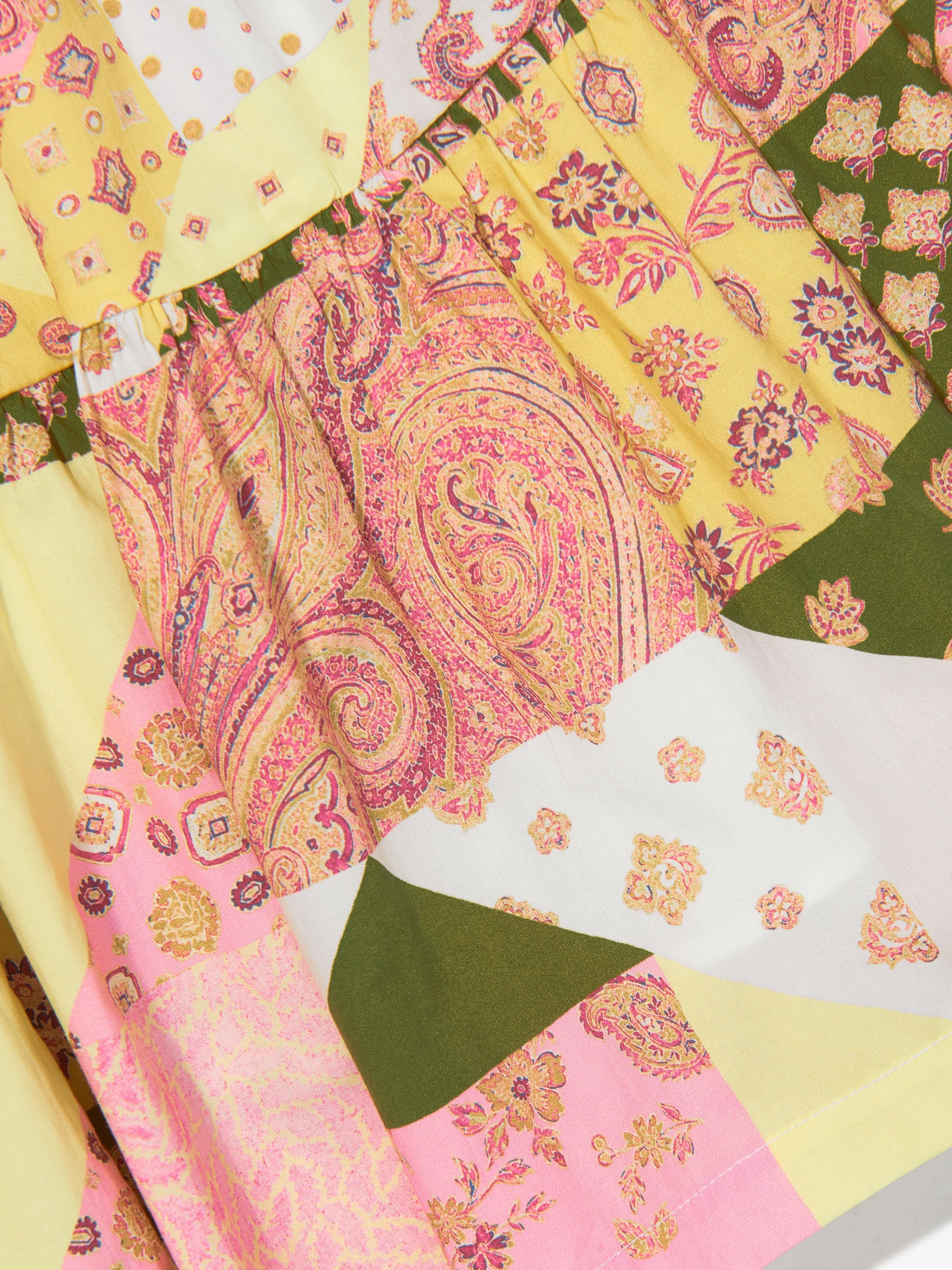 Jupe patchwork Paisley pour filles en rose