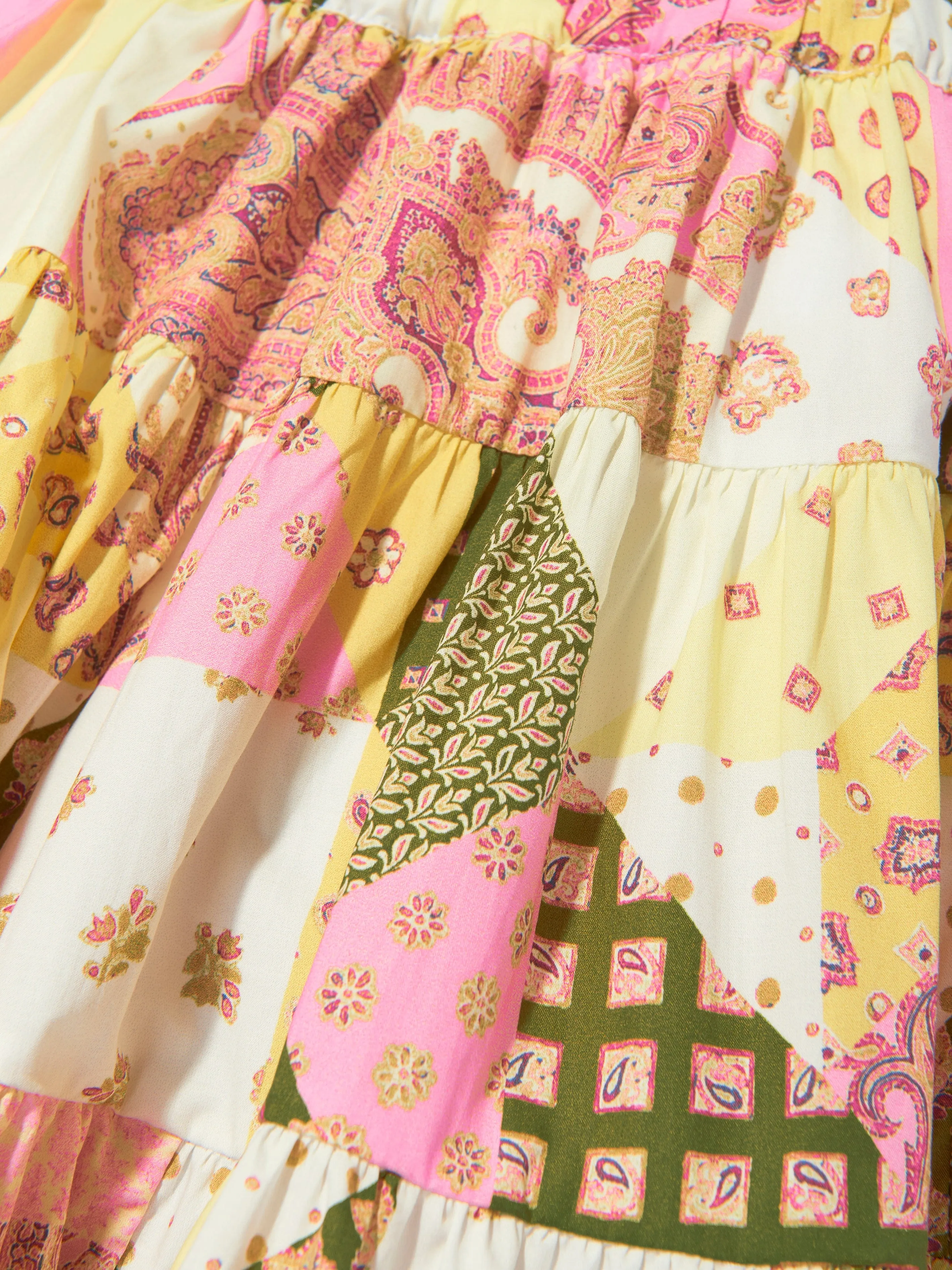 Jupe patchwork Paisley pour filles en rose