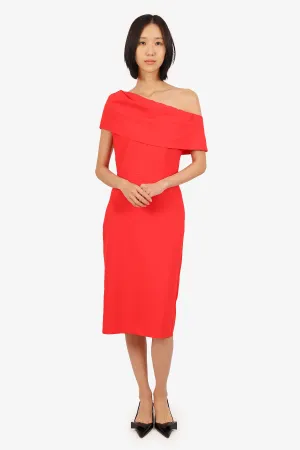 Greta Constantine Red Off-The-Shoulder Dress Size L