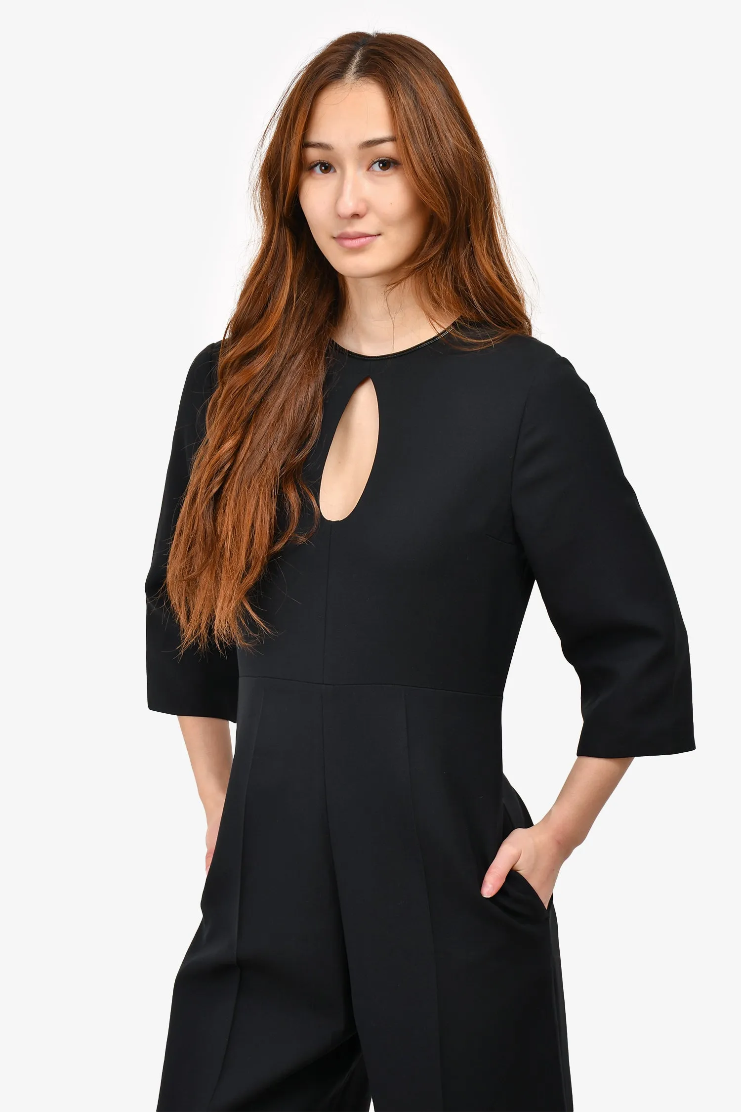 Gucci 2020 Combinaison Une Pièce en Cuir Noir avec Emplacement pour Clé Taille 40