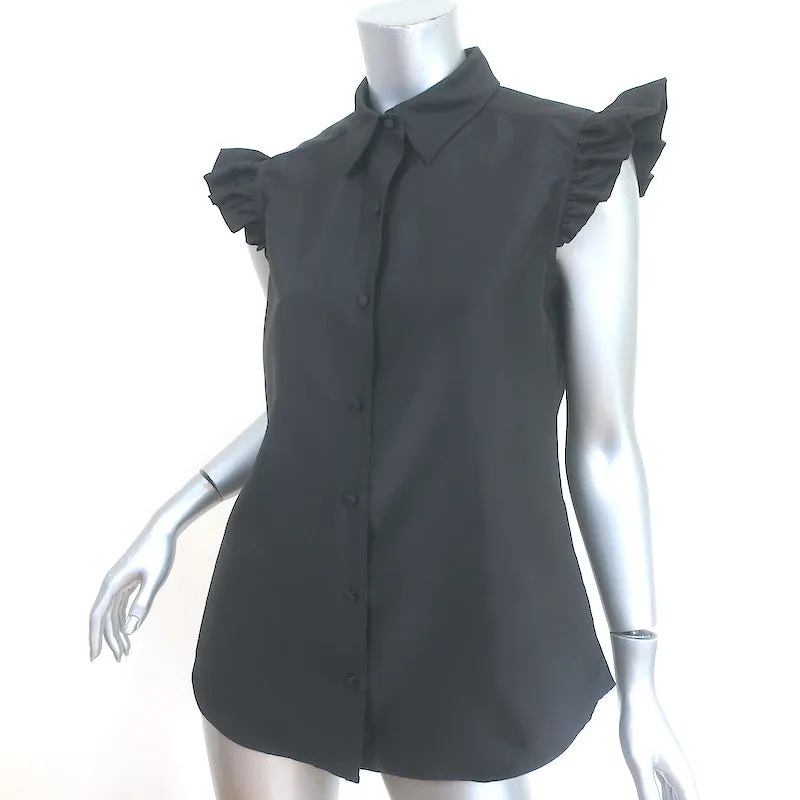 Haut à manches à volants Harvey Faircloth Noir Taille 6 Chemise à boutons