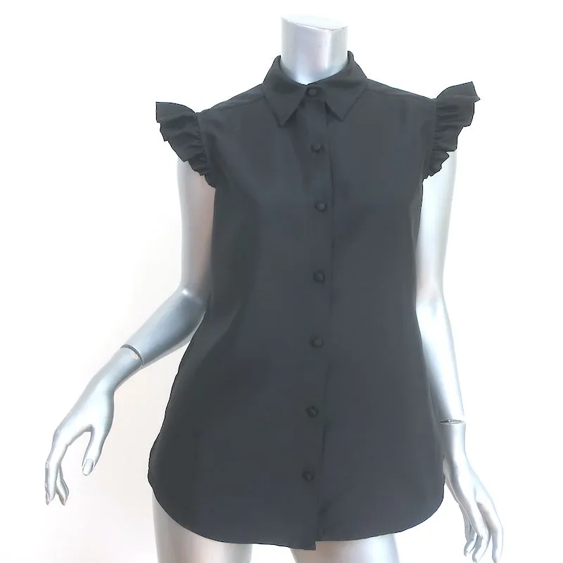 Haut à manches à volants Harvey Faircloth Noir Taille 6 Chemise à boutons