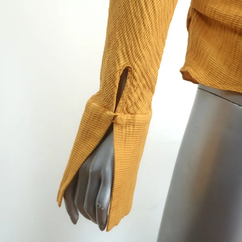 Hellessy Phacelia Top Asymétrique Dénudé Épaule Marigold Linen-Silk Taille 6