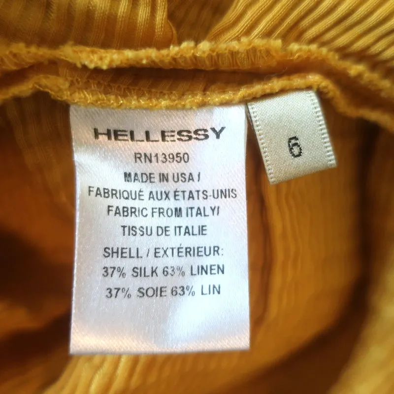 Hellessy Phacelia Top Asymétrique Dénudé Épaule Marigold Linen-Silk Taille 6