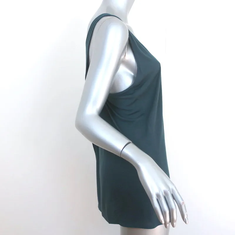 Helmut Lang Débardeur asymétrique Teal en jersey Taille Petite Haut à encolure ronde