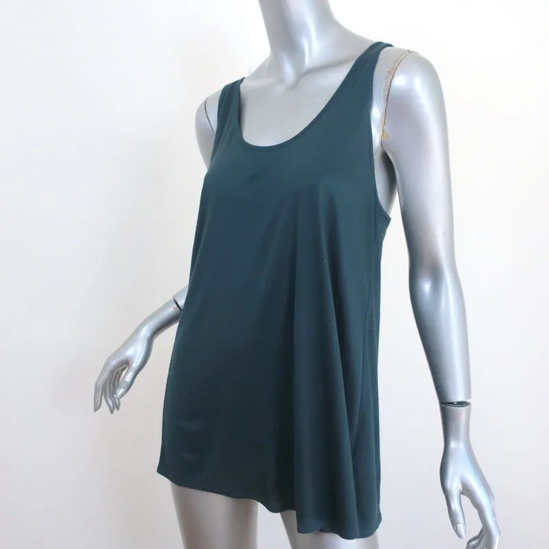 Helmut Lang Débardeur asymétrique Teal en jersey Taille Petite Haut à encolure ronde