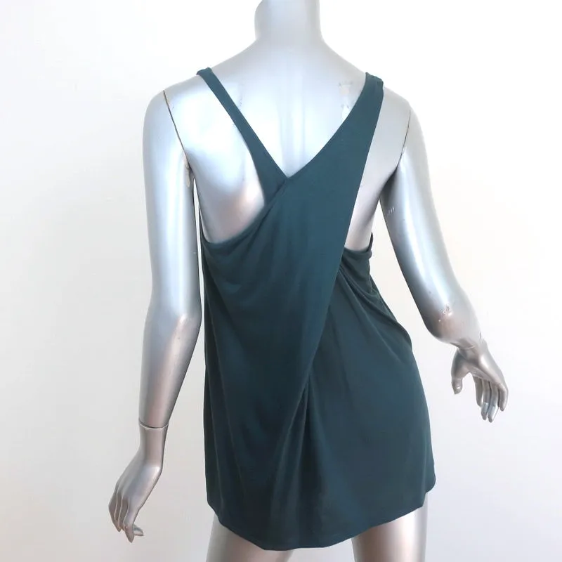 Helmut Lang Débardeur asymétrique Teal en jersey Taille Petite Haut à encolure ronde