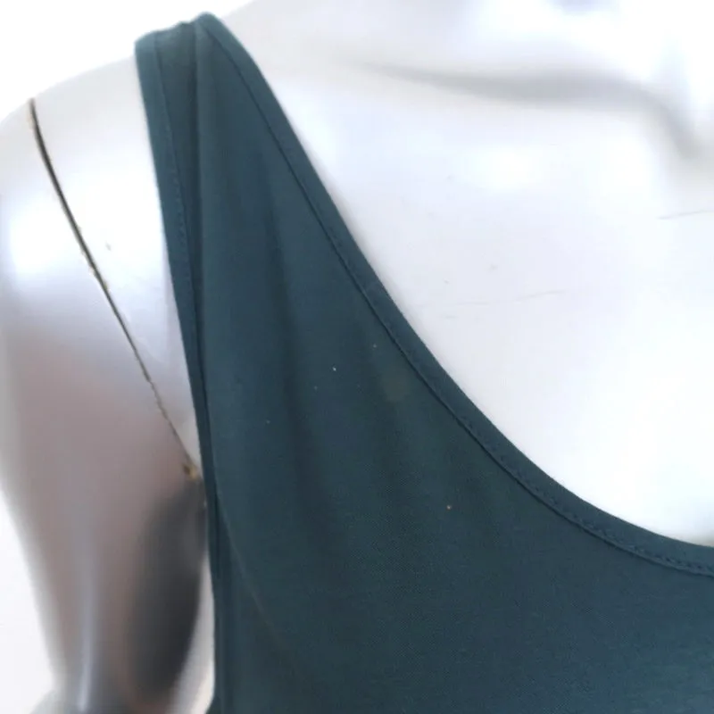 Helmut Lang Débardeur asymétrique Teal en jersey Taille Petite Haut à encolure ronde