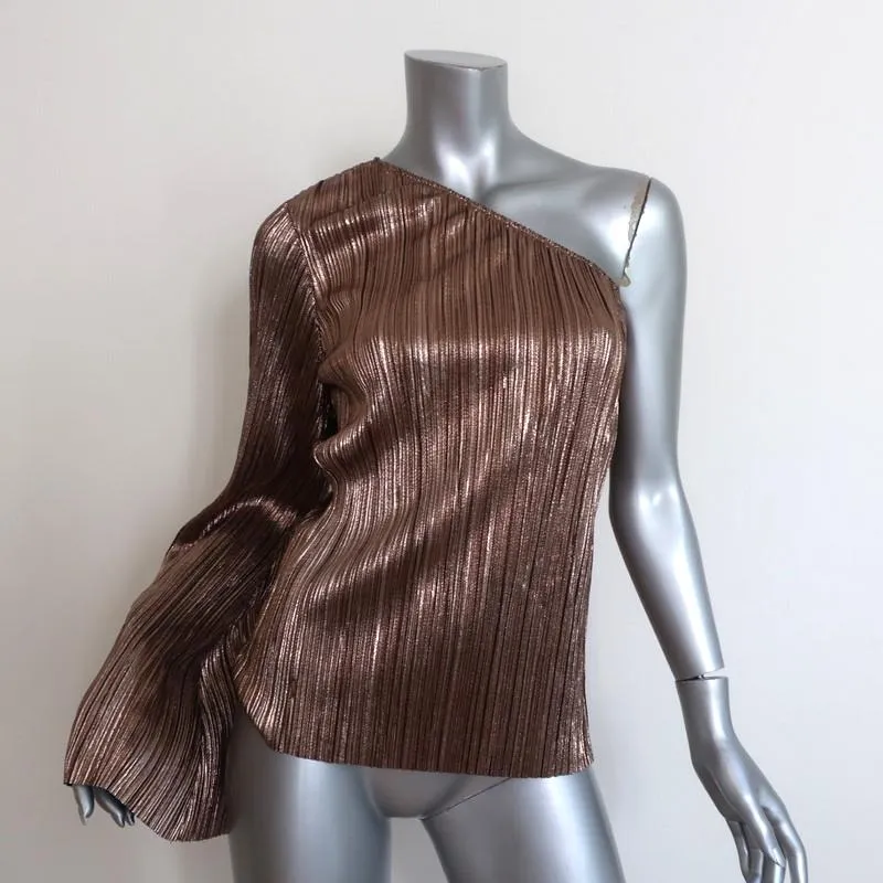 House of Harlow 1960 x Revolve Haut Une Épaule Ross Rose Gold Taille Medium NEUF