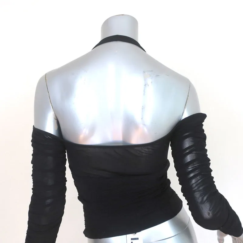 I.AM.GIA Haut à bretelles cold shoulder noir en mesh ruché Taille S NEUF
