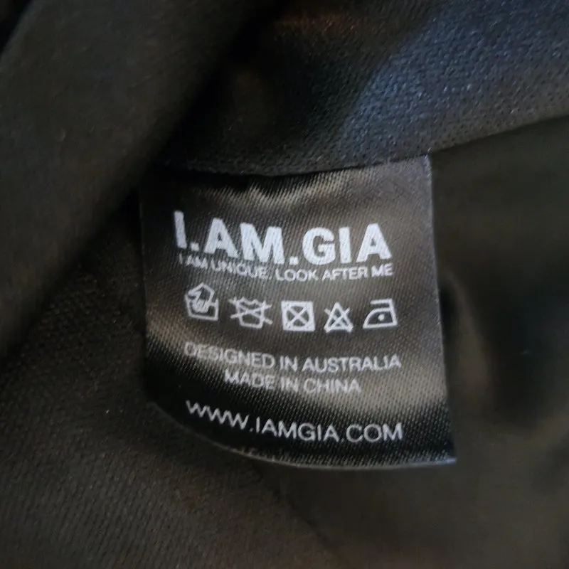 I.AM.GIA Portia Corsage à Manches Longues à Lacets Noir en Côtelé Taille S