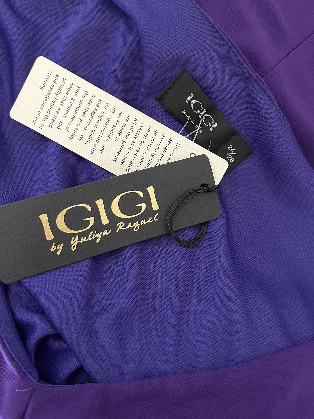 Robe torsadée Igigi taille 26/28 violette NEUVE AVEC ÉTIQUETTE