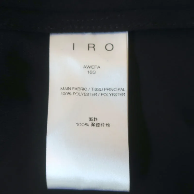 IRO Awefa Blouse asymétrique noire avec découpes en crêpe Taille 38 Haut à manches longues NEUF