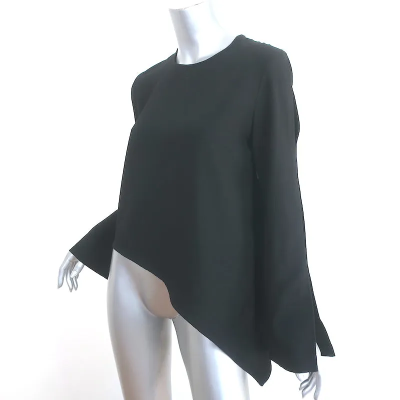 IRO Awefa Blouse asymétrique noire avec découpes en crêpe Taille 38 Haut à manches longues NEUF