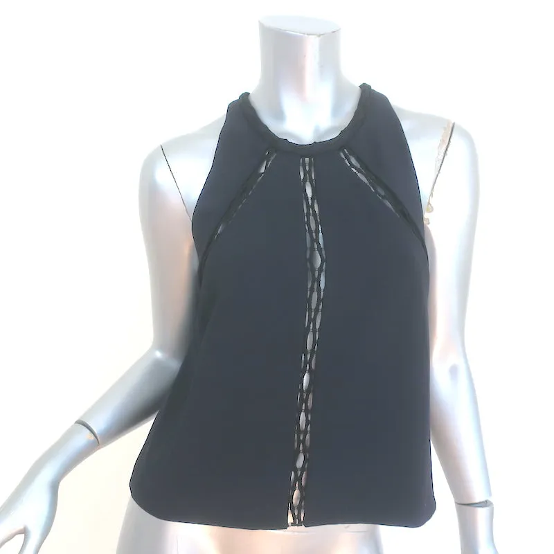 Débardeur IRO Buddy Noir en Crêpe avec Dentelle Taille 36 NEUF