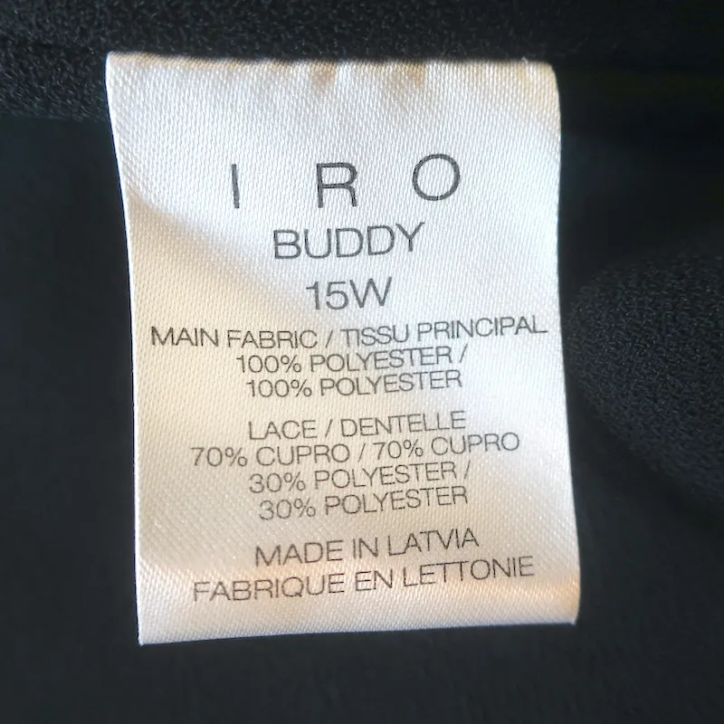 Débardeur IRO Buddy Noir en Crêpe avec Dentelle Taille 36 NEUF