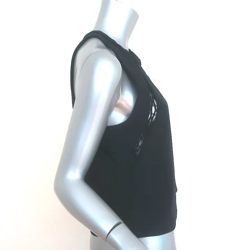 Débardeur IRO Buddy Noir en Crêpe avec Dentelle Taille 36 NEUF