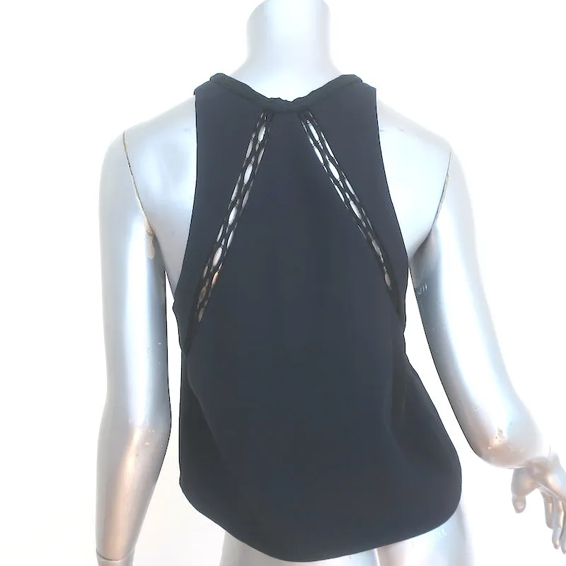 Débardeur IRO Buddy Noir en Crêpe avec Dentelle Taille 36 NEUF