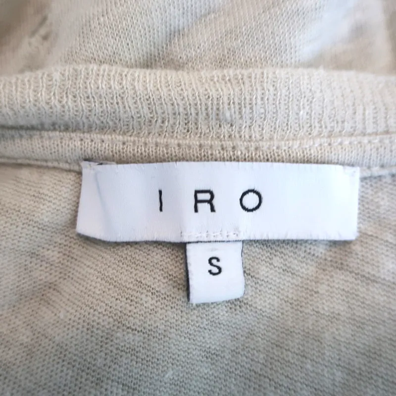 Tee en argile IRO Beige Jersey en lin vieilli Taille Petite Haut à manches courtes