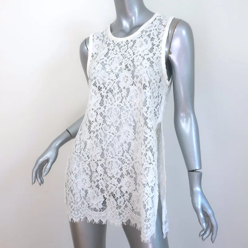 IRO Helena Haut en Dentelle Crème Taille 36 Tunique sans Manches NEUF