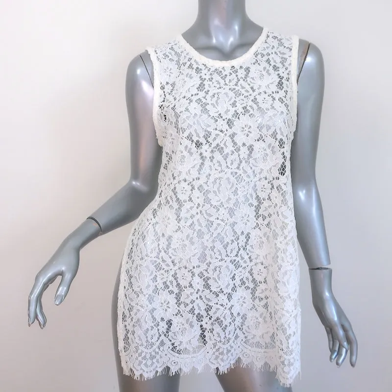 IRO Helena Haut en Dentelle Crème Taille 36 Tunique sans Manches NEUF
