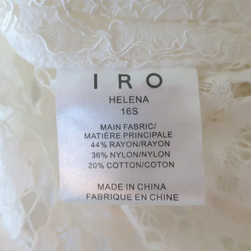 IRO Helena Haut en Dentelle Crème Taille 36 Tunique sans Manches NEUF
