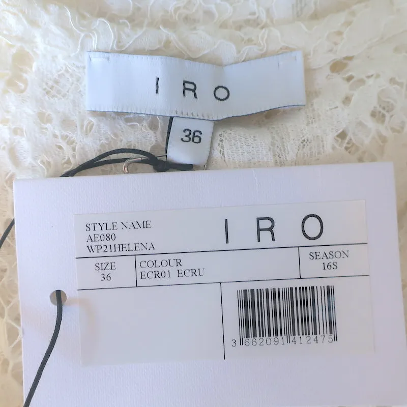 IRO Helena Haut en Dentelle Crème Taille 36 Tunique sans Manches NEUF
