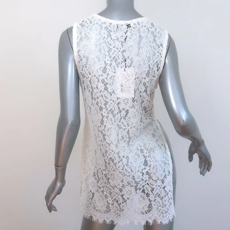 IRO Helena Haut en Dentelle Crème Taille 36 Tunique sans Manches NEUF