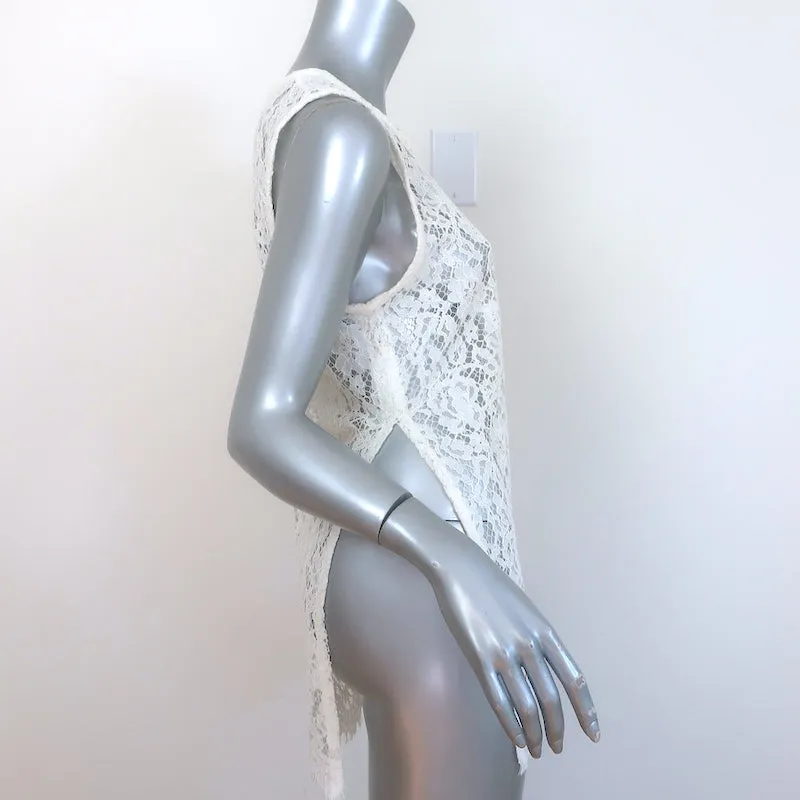 IRO Helena Haut en Dentelle Crème Taille 36 Tunique sans Manches NEUF