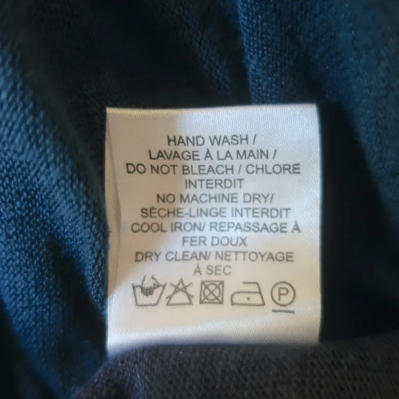 IRO JEANS T-shirt manches longues bicolore Laurene en lin bleu marine Taille S