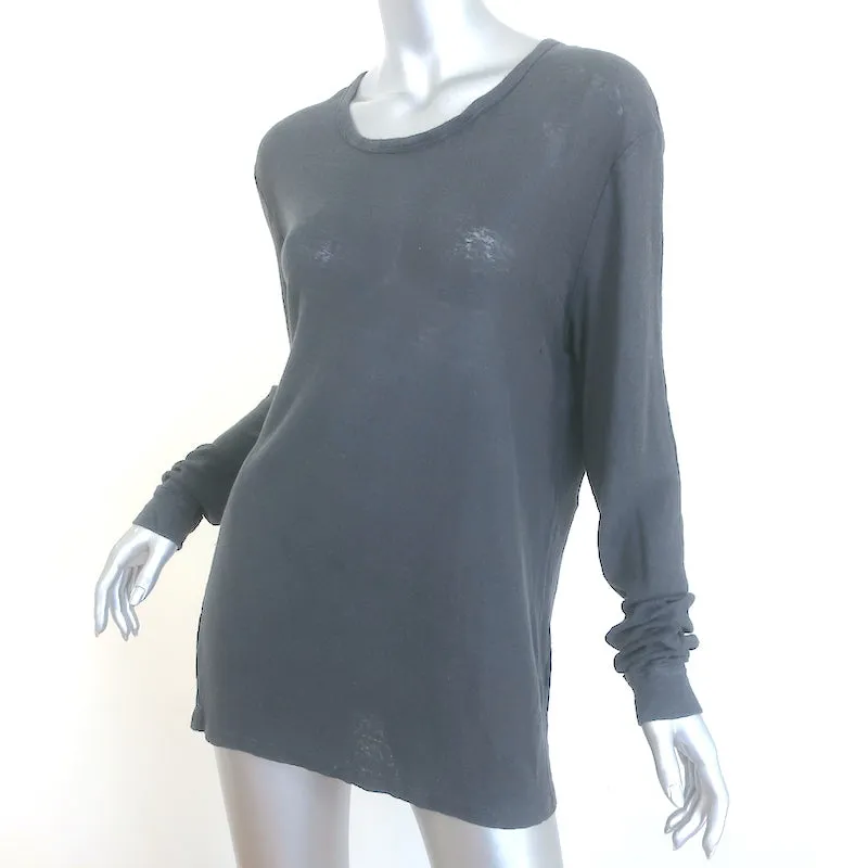 T-shirt manches longues IRO Jordan en jersey lin charbon taille M