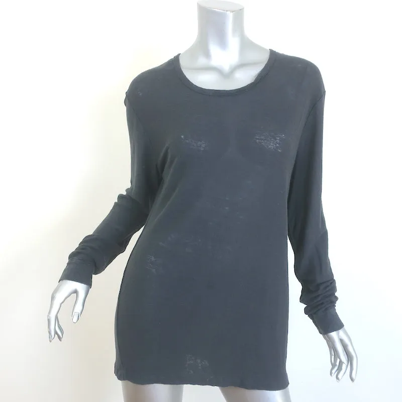 T-shirt manches longues IRO Jordan en jersey lin charbon taille M