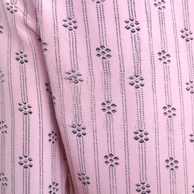 Isabel Marant Blouse à manches longues en soie rayée rose avec contrastes taille 40