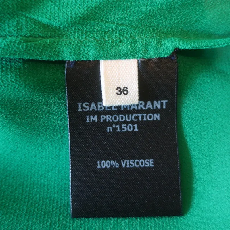 Isabel Marant Etoile Blouse Audrina Verte en Crêpe Brodé Taille 36