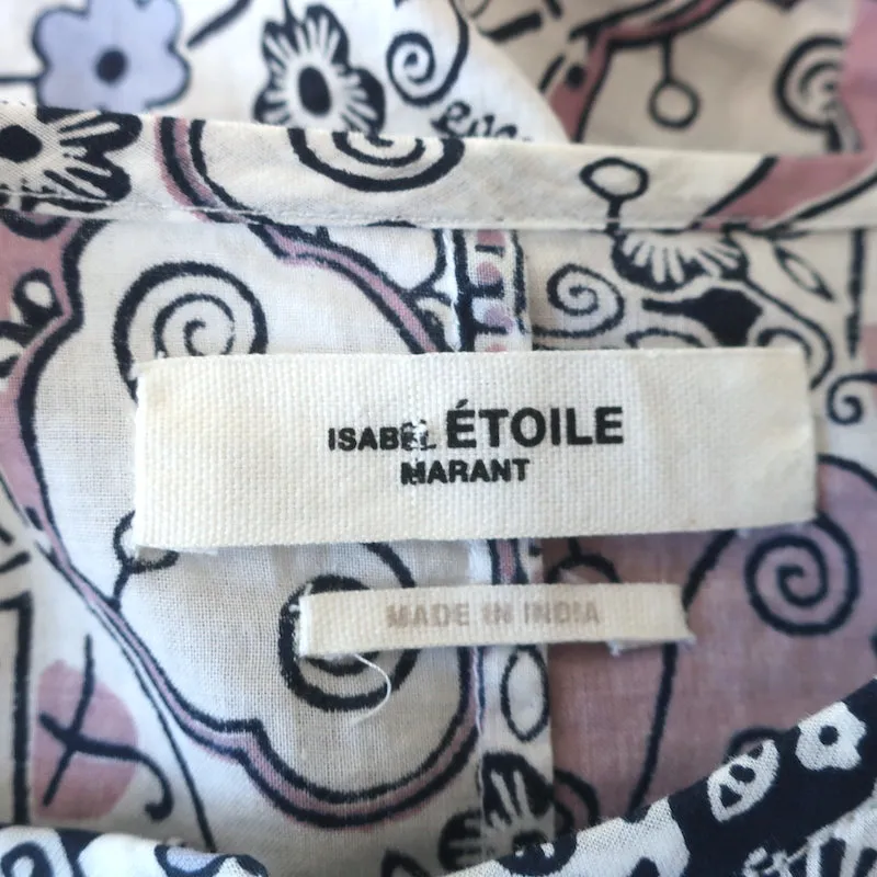 Isabel Marant Etoile Blouse Unatil en Coton Imprimé Taille 42 Haut à Manches Blouson