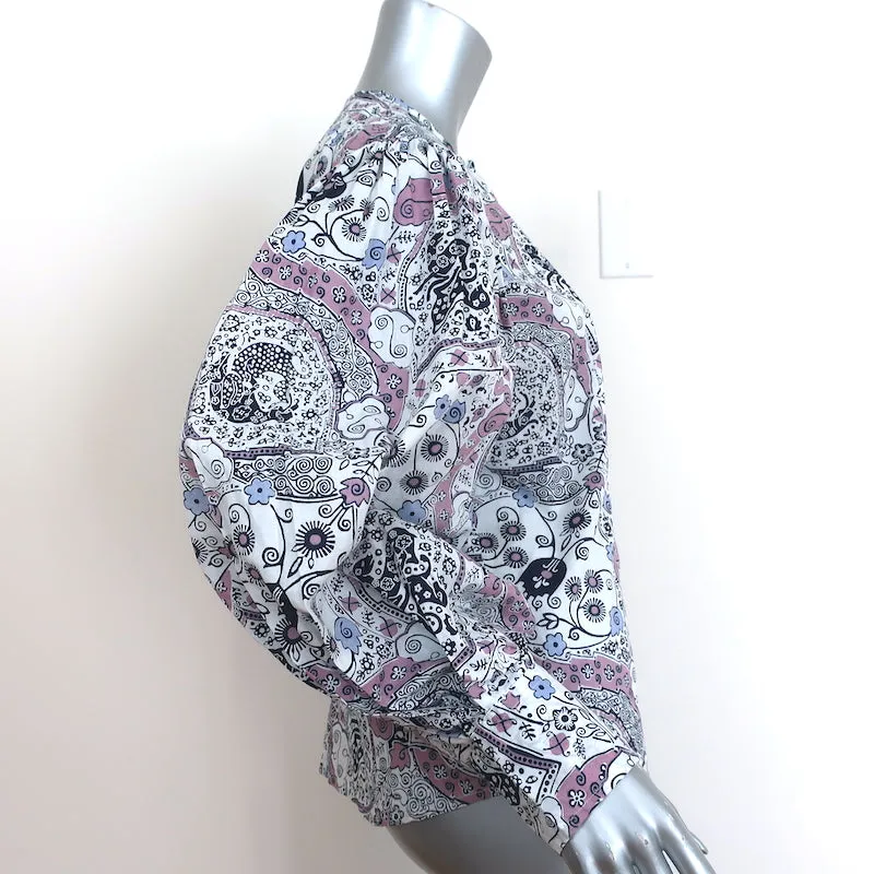Isabel Marant Etoile Blouse Unatil en Coton Imprimé Taille 42 Haut à Manches Blouson