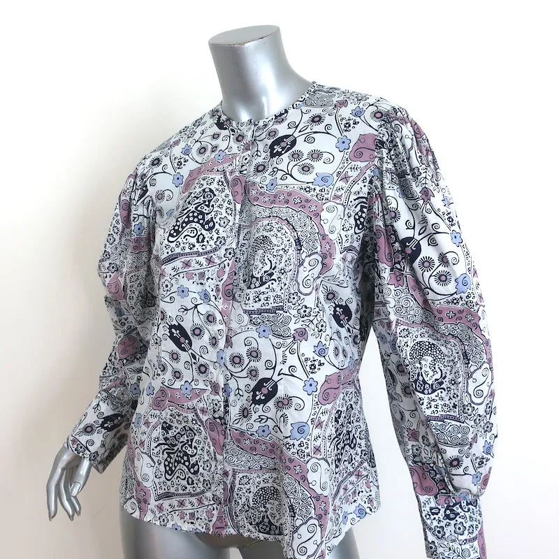 Isabel Marant Etoile Blouse Unatil en Coton Imprimé Taille 42 Haut à Manches Blouson