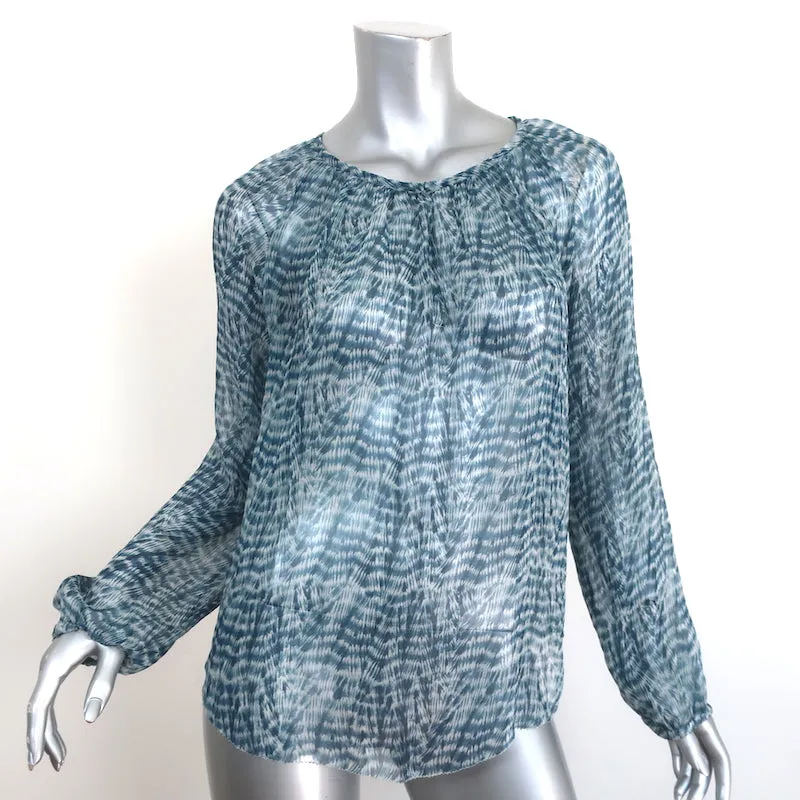 Isabel Marant Etoile Blouse Zinya Bleu Imprimé Chiffon Taille 38 Haut à Manches Longues