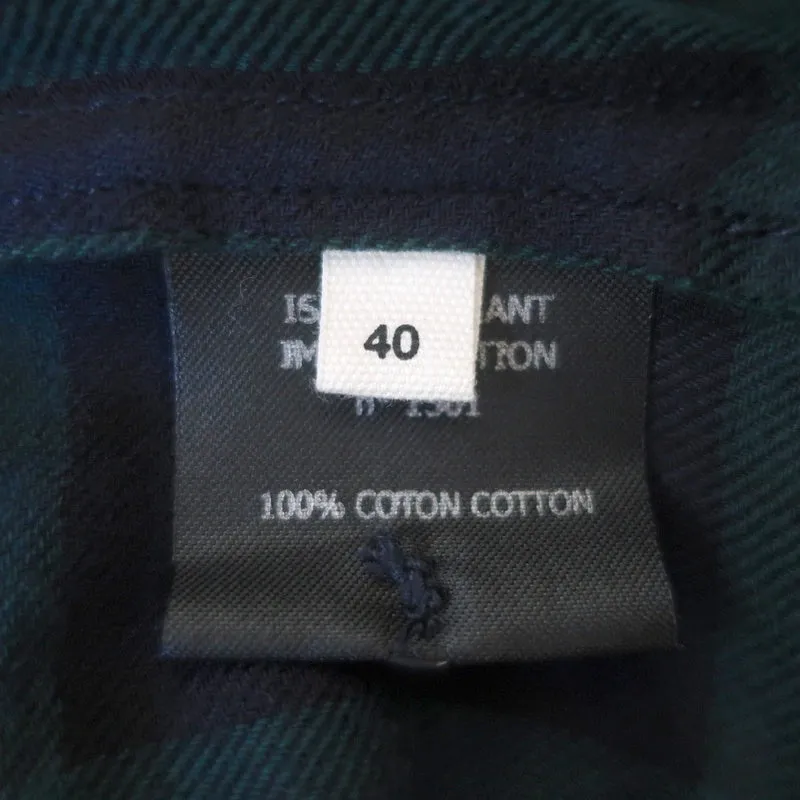 Isabel Marant Etoile Chemise Henley à manches longues Taille 40 en Prince-de-Galles bleu marine/vert