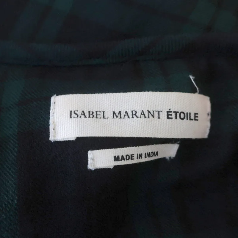 Isabel Marant Etoile Chemise Henley à manches longues Taille 40 en Prince-de-Galles bleu marine/vert