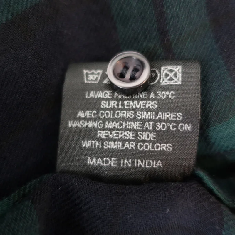 Isabel Marant Etoile Chemise Henley à manches longues Taille 40 en Prince-de-Galles bleu marine/vert