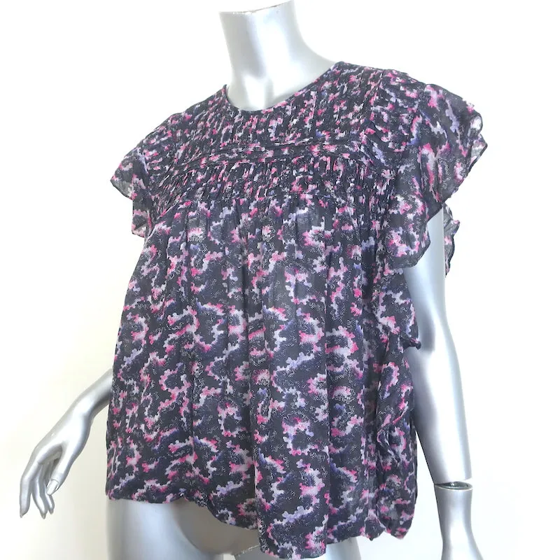 Isabel Marant Etoile Blouse Ilayona en Coton Imprimé Taille 40 Haut à Manches Papillon