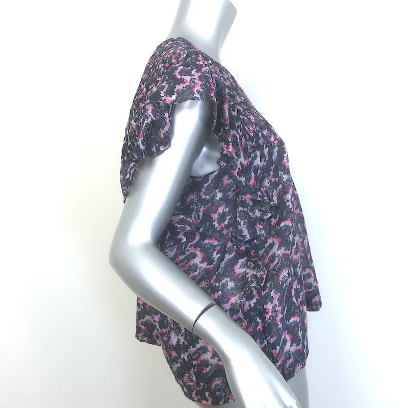 Isabel Marant Etoile Blouse Ilayona en Coton Imprimé Taille 40 Haut à Manches Papillon