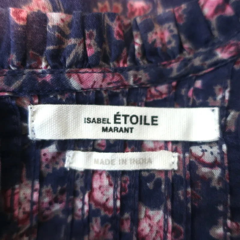 Isabel Marant Etoile Haut Layona à Volants Imprimé Florale Violet en Coton Taille 34
