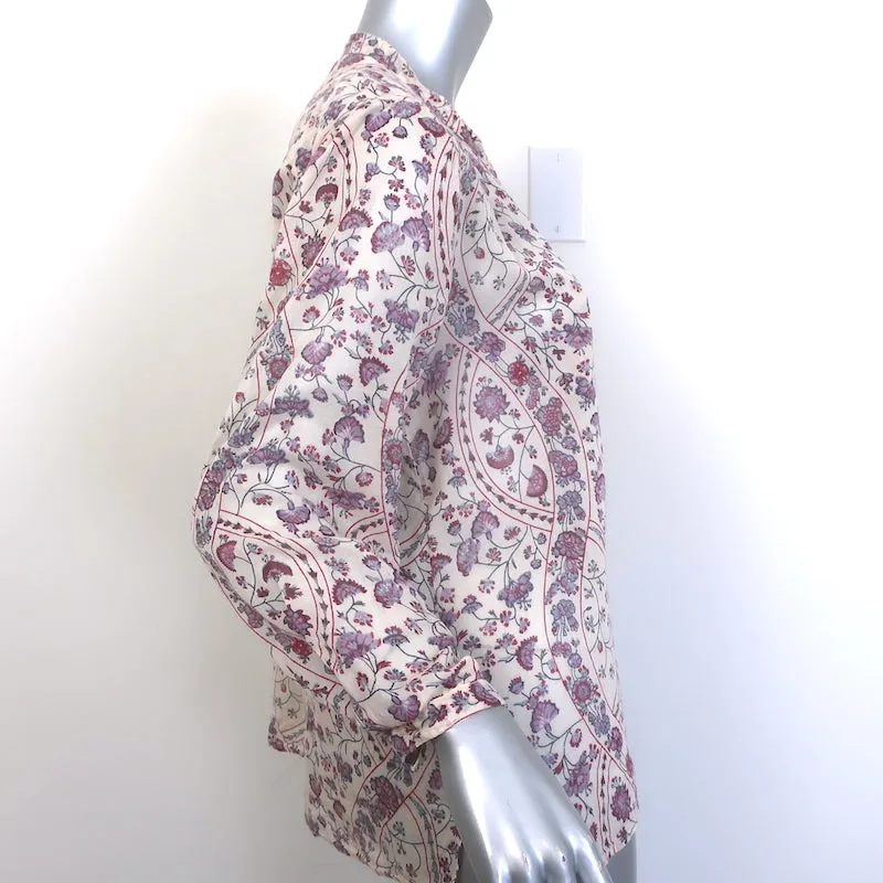 Isabel Marant Etoile Maria Blouse Imprimé Floral Rose Taille 38 Haut à Manches Longues