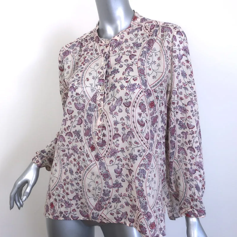 Isabel Marant Etoile Maria Blouse Imprimé Floral Rose Taille 38 Haut à Manches Longues